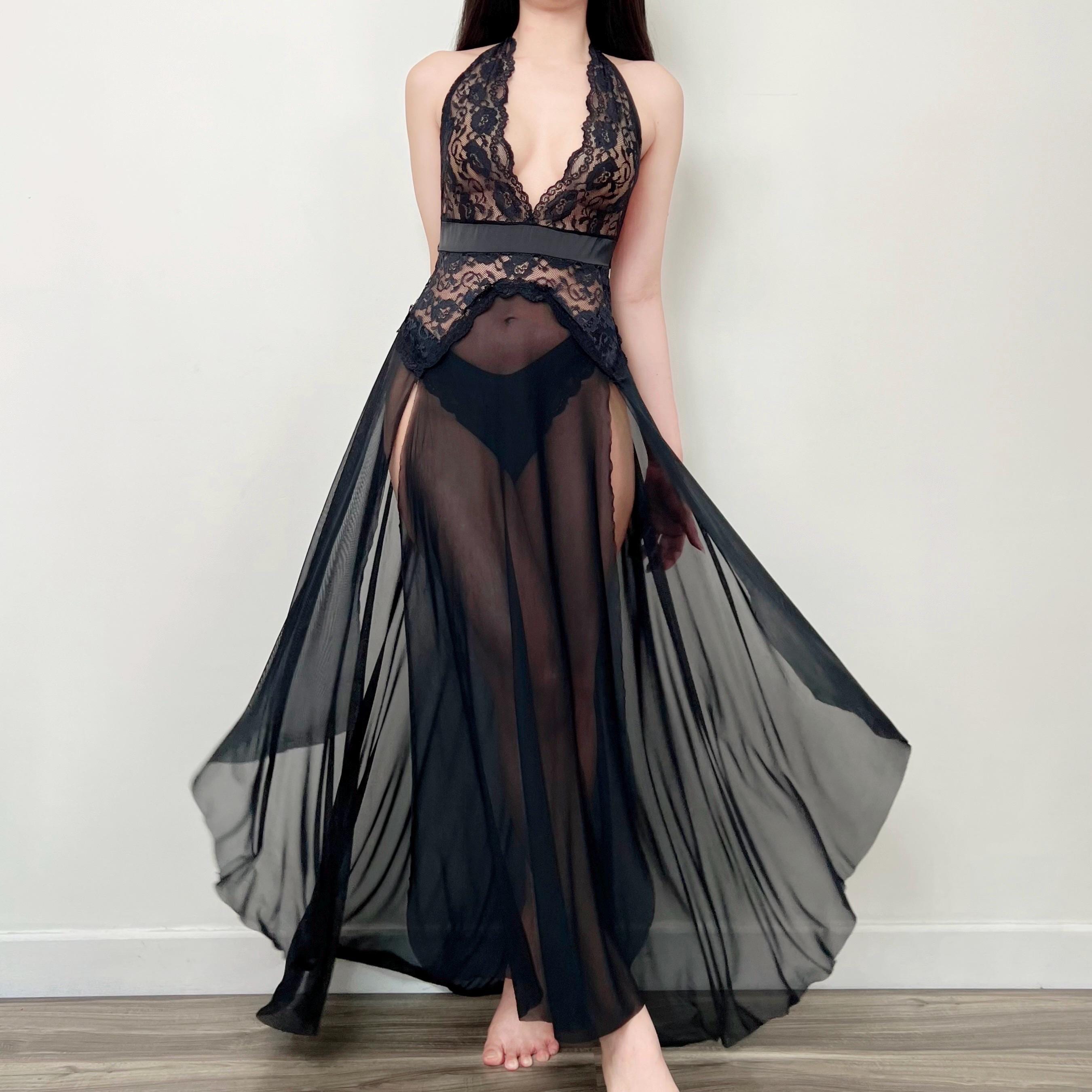 High Slit Nightgown - Etsy Canada