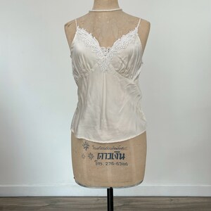 トップス draw drawers Silk Lace Camisole Sz S Vintage Silk White