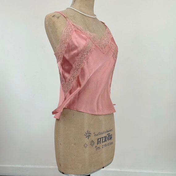 Sz S Vintage Victoria's Secret Pink Lace Cami Top Satin