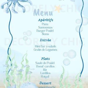 Under the Sea Party Printables | Welcome Sign, Menu, Place Cards & Labels | Personalized PDF | Made to Order
