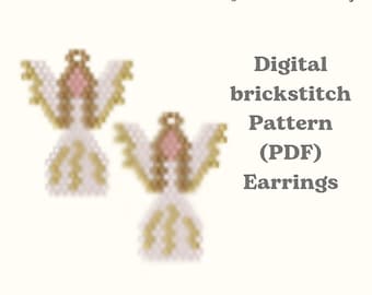 Angel Beaded Earrings Pattern: Brick Stitch (PDF Instant Download)