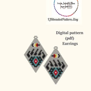 Mönster för pärlörhängen med björntass: Brick Stitch PDF (digital nedladdning)