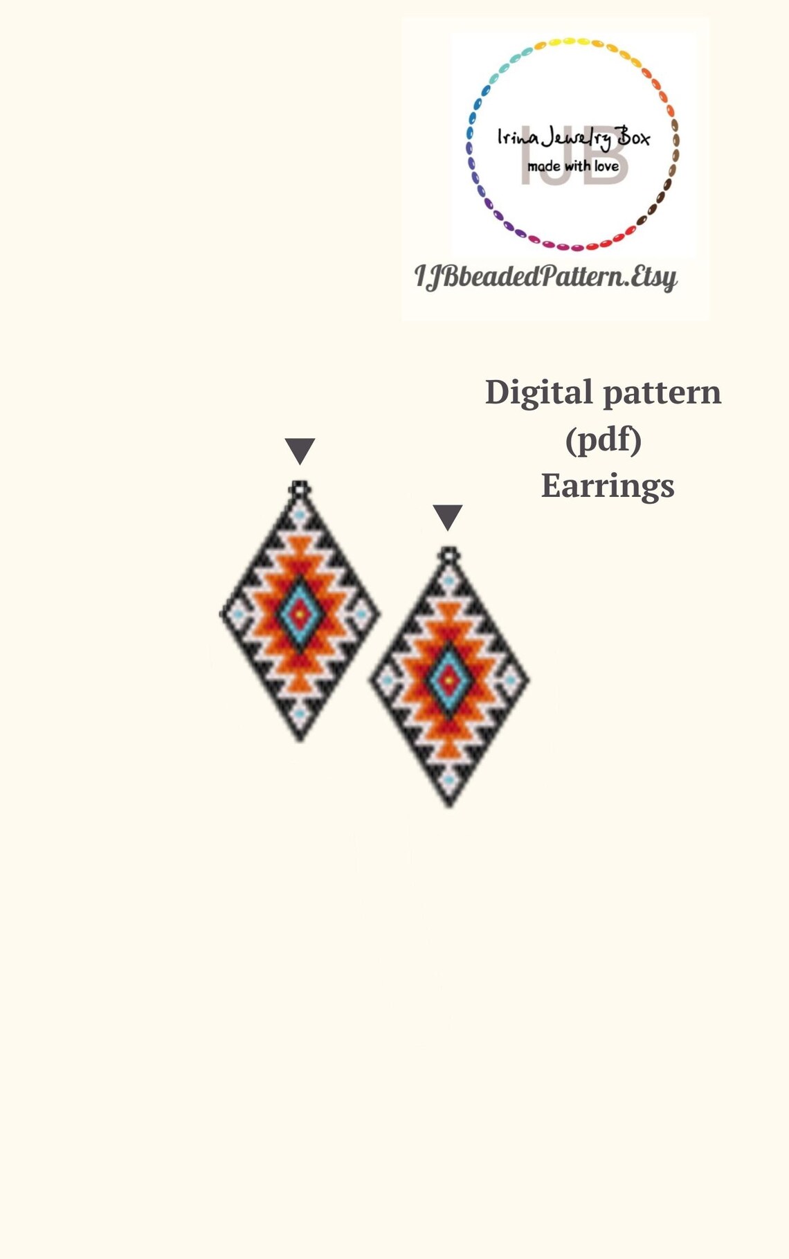 Dangle Earring Patterns 3 Pcs Earrings Pattern, PDF Brick Stitch Pattern, Beading Dangle ...