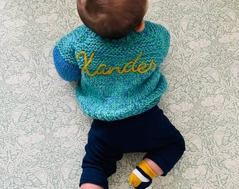 Name Personalised Knitted Baby Cardigans | EXAMPLES ONLY - Do not purchase!