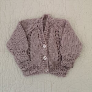 0-3 Months Mixed Colours Personalised Hand Knitted Baby Cardigans/Jumpers. Handmade and hand embroidered for a special gift or keepsake. Cardigan 4