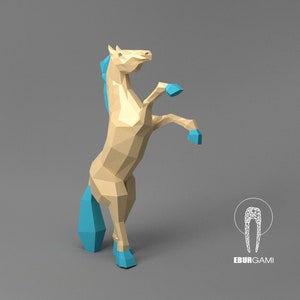 Low Poly Horse Model XXL, Papercraft Horse, Origami Horse, Create Your Own 3D, Wild Horse, Eburgami, Paper Craft Horse, Animal Head