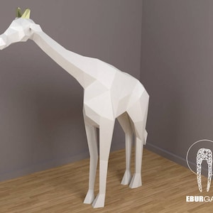 Giraffe XXL Papercraft, 3D Papercraft - Build Your Own Low Poly Paper Sculpture from PDF Download (DIY gift, Wall Decor for home and office)