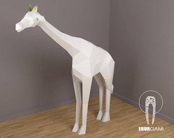 Giraffe XXL Papercraft, 3D Papercraft - Build Your Own Low Poly Paper Sculpture from PDF Download (DIY gift, Wall Decor for home and office)