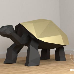 Turtle 3D, 3D Papercraft, 3D Template, Sculpture Decor, Paper Turtle, Gift Party, DIY Papercraft 3D, Eburgami image 1