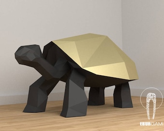 Turtle 3D, 3D Papercraft, 3D Template, Sculpture Decor, Paper Turtle, Gift Party, DIY Papercraft 3D, Eburgami