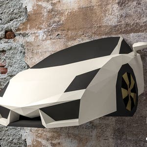 Car Papercraft, Lamborghini Gallardo 3D Papercraft, Build Your Own Low Poly DIY Paper Sculpture Mask DIY Gift, Wall Decor home, Eburgami