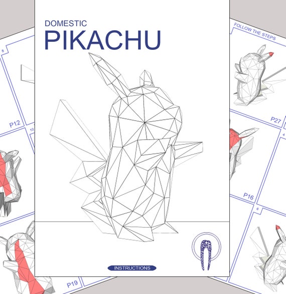 Papercraft Diy Pikachu Pokemon Papercraft Paper Model Art Low Poly Diy Diy Paper 3d Art Diy Paper Statue Papercrafting Eburgami