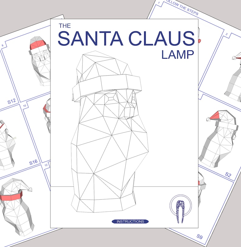 Low Poly XXL DIY Santa Claus Papercraft, Create Your Own 3D Paper Craft ...