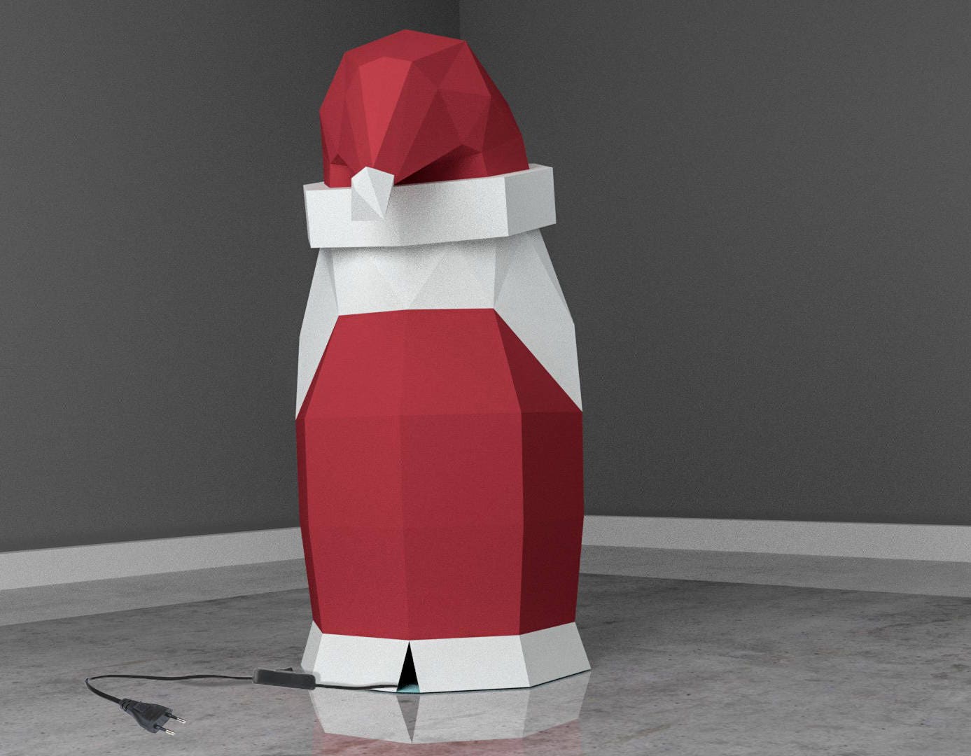 Low Poly XXL DIY Santa Claus Papercraft, Create Your Own 3D Paper Craft ...