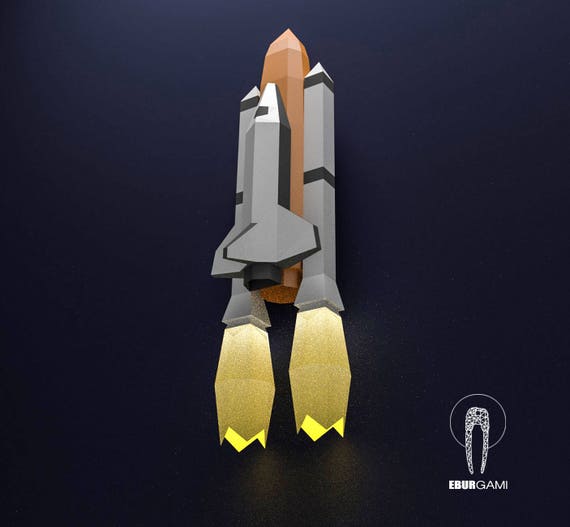 Space Shuttle Papercraft Nasa DIY 3D Space Ship Rocket Low 