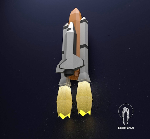 Space Shuttle Papercraft Nasa DIY 3D Space Ship Rocket Low 