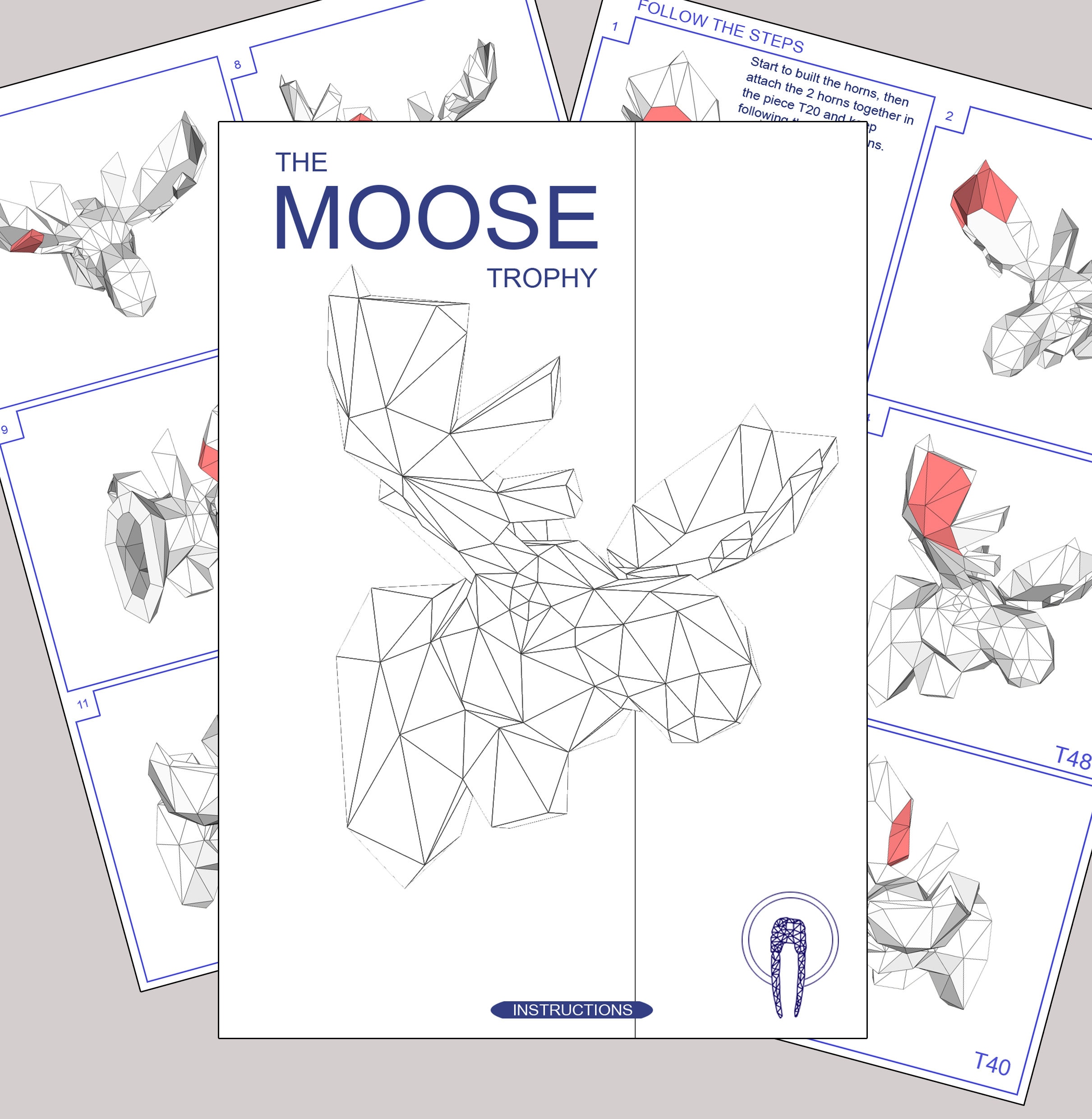 Moose Pepercraft Head Papercraft Trophy Pdf Kit 3D DIY | Etsy