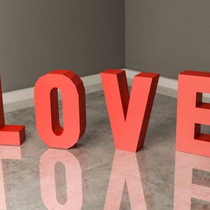 Love Papercraft, XXL Love 3D, Low poly Alphabet, Low poly word sign, Lowpoly Mask, model papercraft, DIY lowpoly, DIY paper sculpture