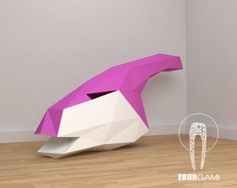 Parasaur Dinosaurier Maske - Mache deine eigene Polygon Maske