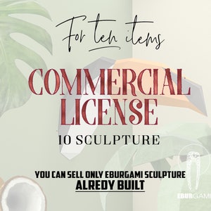 Eburgami License, 10 sculptures, Eburgami paper craft, Paper-Craft Art, Paper Art, Eburgami Art, Commercial License