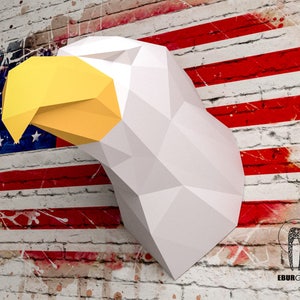 Eagle Papercraft - 3D Papercraft -Instant Download - Build Your Own Low Poly Trophy Paper Sculpture - PDF Download - DIY gift - Wall Decor