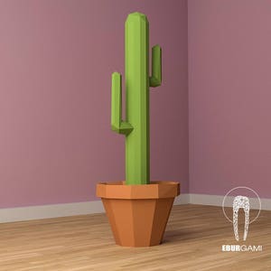 Cactus Papercraft XXL Saguaro 3D, pdf Download,  Papercraft pattern, Interior Design, model papercraft, DIY lowpoly, DIY paper sculpture