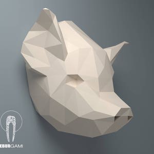 DIY Low Poly Pig Trophy Head, PDF Template, Papercrafting DIY Pig Head ...