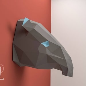 Tapir Peper Craft, Papercraft Tapir, Pdf Kit, 3D DIY Tapir Head, DIY Paper Sculpture, 3D Puzzle DIY, Low Poly Cattle, Lowpoly Mask, Eburgami