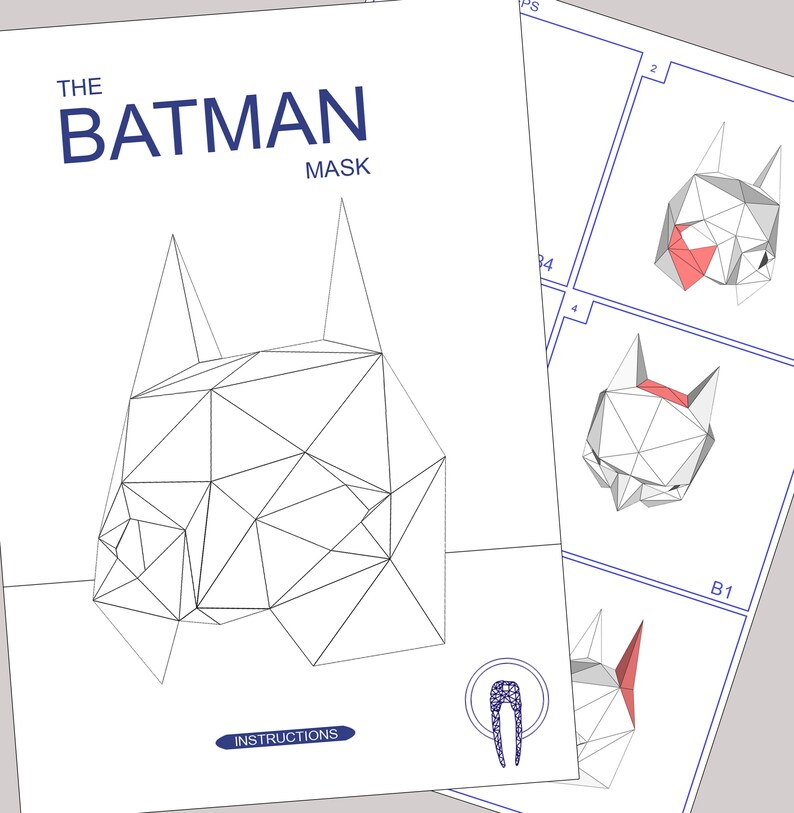 Batman Mask Papercraft Make your own Superheros Mask | Etsy