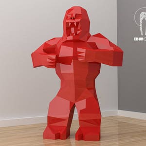 Low Poly Gorilla Papercraft, Create Your Own 3D,DIY Gorilla, Paper Craft Gorilla XXL, Origami Monkey, King Kong, Gorilla 3D, Eburgami