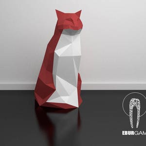 Cat Papercraft, Cat Model , Cat Low poly, Cat Kit, Papercraft Kit, Low Poly DIY, DIY Paper 3D Art, Diy Paper Statue, Papercrafting, Eburgami
