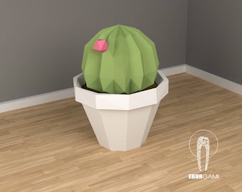 Cactus Papercraft XXL Mammillaria 3D, pdf Download, Papercraft pattern, Interior Design, model papercraft, DIY lowpoly, DIY paper sculpture