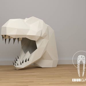 Dinosaur Mask, T-Rex Mask, Paper Mask, DIY Mask, Dinosaur Costume, Party Mask, Papercraft Mask, Papercraft Animal 3D, Instant Download Print