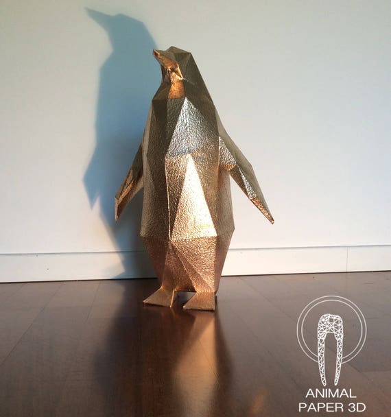 Diy Lowpoly Penguin Diy Penguin Template Eburgami 3d Penguin Model 3dpapercraft Paper Sculpture Penguin Gift Wall Art Decor
