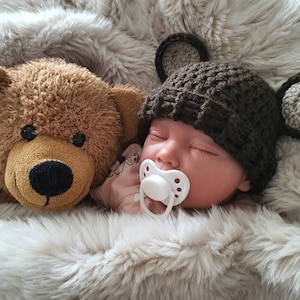 Baby hat Bear hat Newborn hat crochet baby hat Baby gift preemie hat knitted baby hat