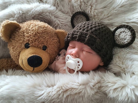 Baby Hat Bear Hat Newborn Hat Crochet Baby Hat Baby Gift Preemie
