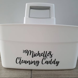 Personalised Cleaning Caddy, Cleaning Basket, Caddie, Tub. Silver  Personalised Cleaning Box 