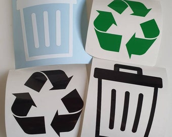 Bin labels for rubbish & recycling, kitchen waste, bin vinyl decal stickers, bin stickers, recycle labels, hinch kitchen labels vinyls