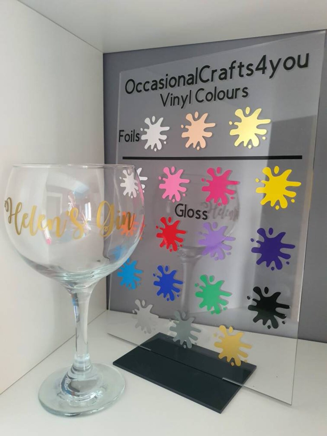 Personalised Gin Glass Vinyl Decal Sticker, Gin Glass Name Vinyl, Gin Gifts, Personalised Name