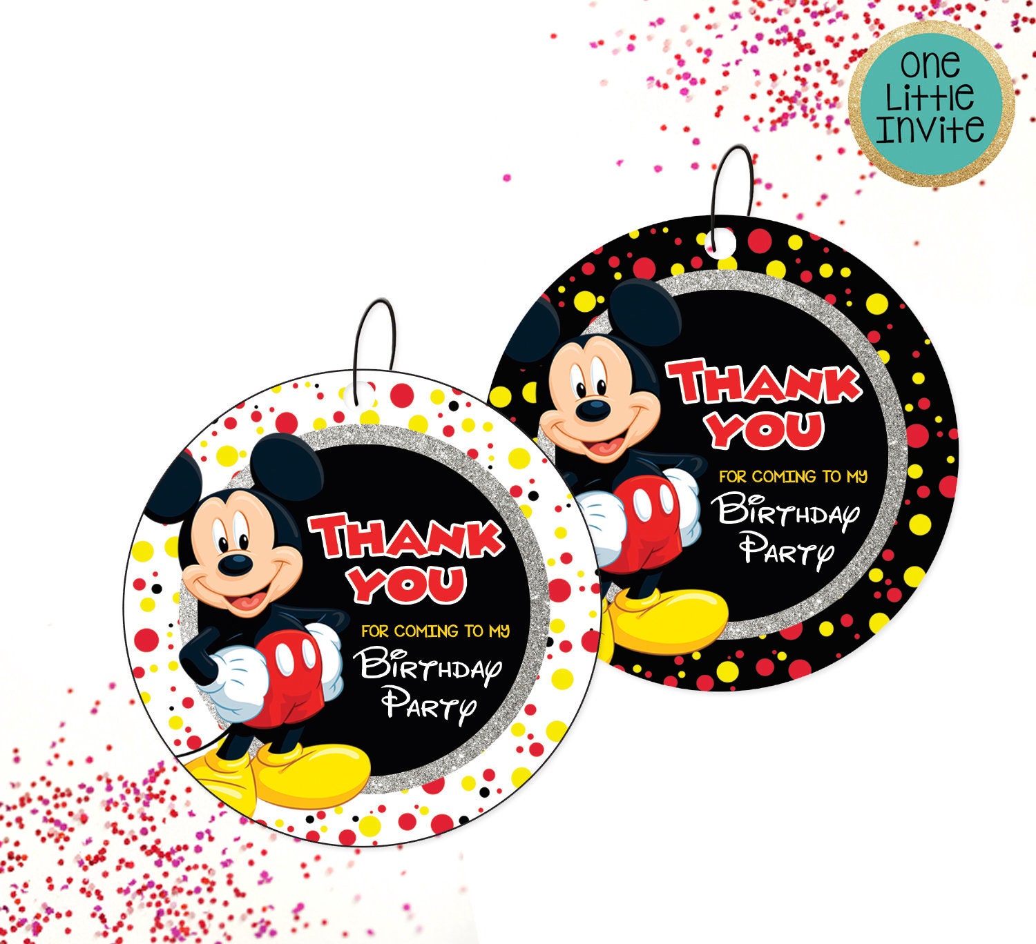 mickey mouse thank you tags mickey birthday party printable etsy