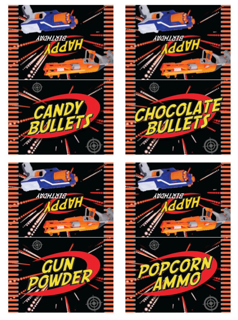 Dart Food Tent Labels // Dart Birthday // 28 Food Cards // 28 Etsy