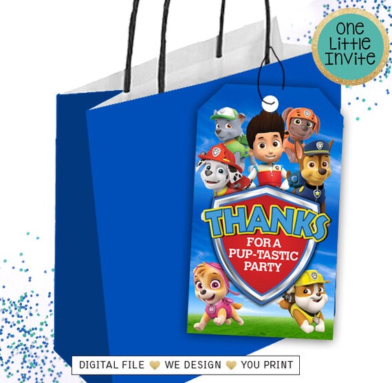 paw patrol luggage tag