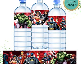 Superhero Bottle Label // Superhero Birthday // Superhero Printable // Flash Party // Superheroes Party