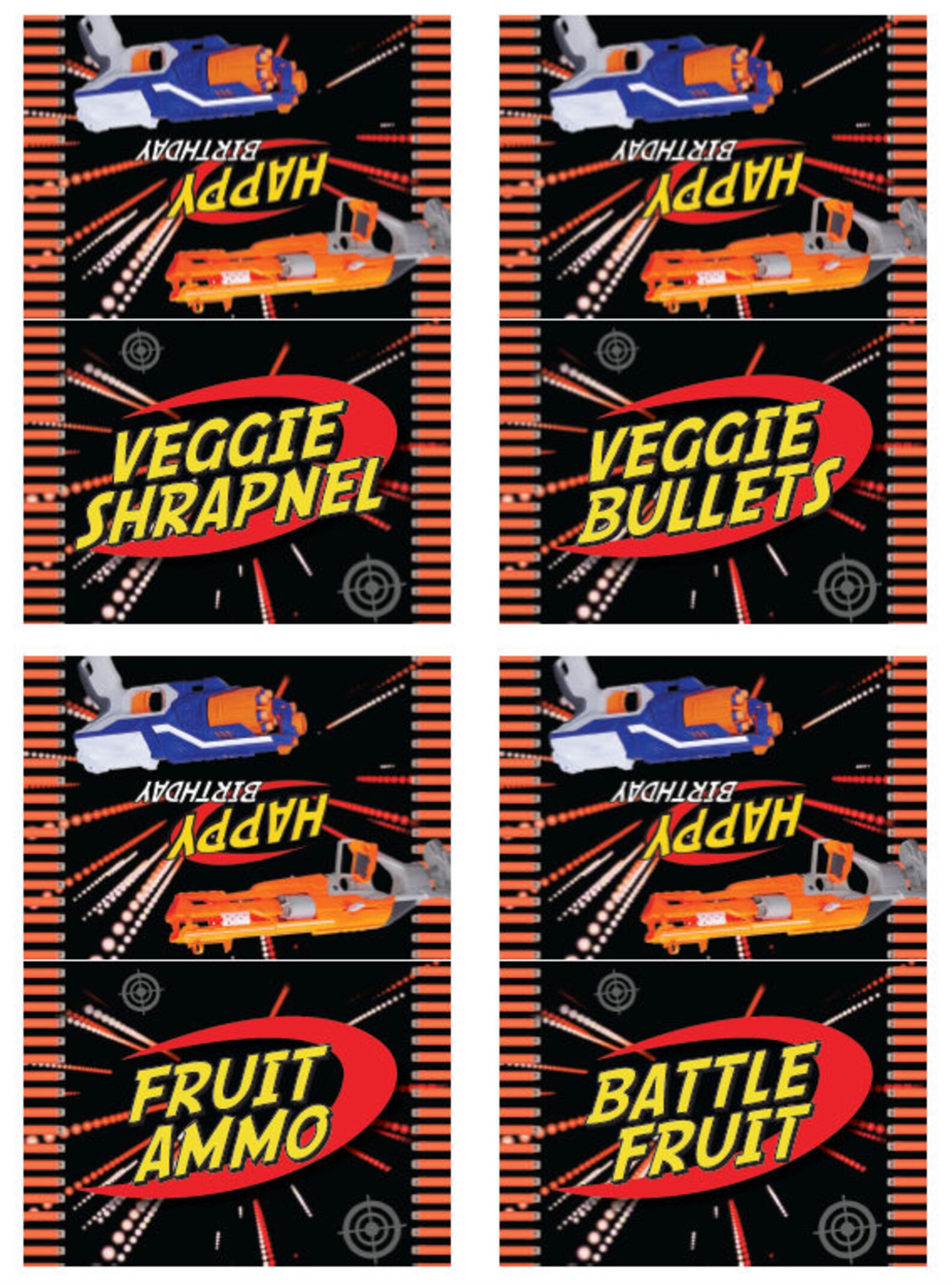 Dart Food Tent Labels // Dart Birthday // 28 Food Cards // 28 Etsy