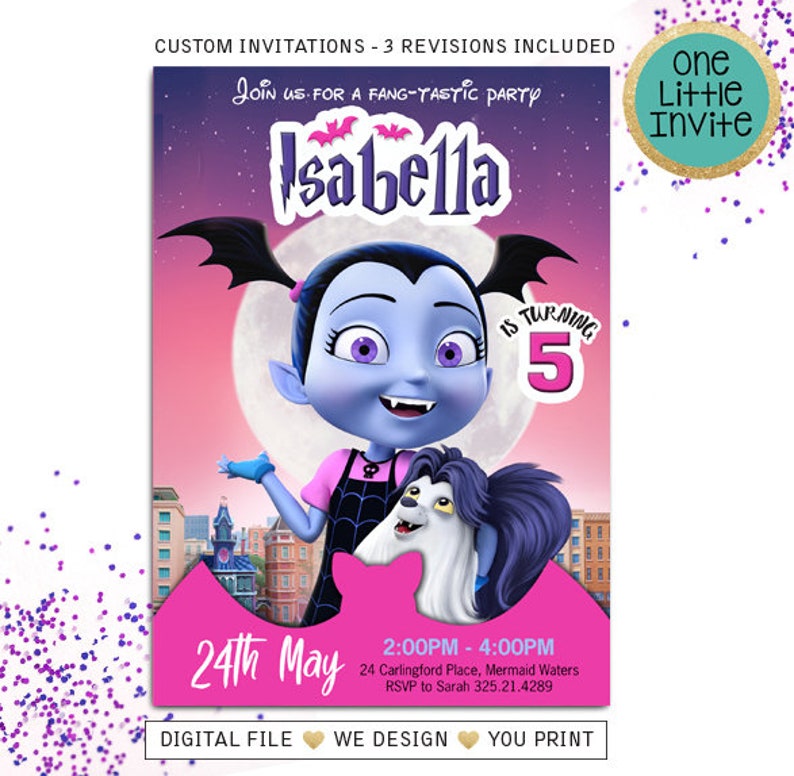Vampirina Invitation Vampirina Birthday Party Supplies - Etsy