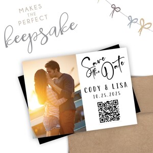 Custom QR Code | Save the Date Photo Magnets –  Keepsakes for Your Wedding, Strong magnets, Best Wedding 2025 | Modern Save the Date