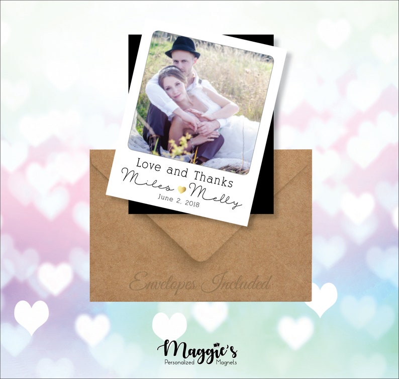 Thank You Photo Magnets Party Favors Wedding Favors Envelopes Included FREE Shipping on all Orders