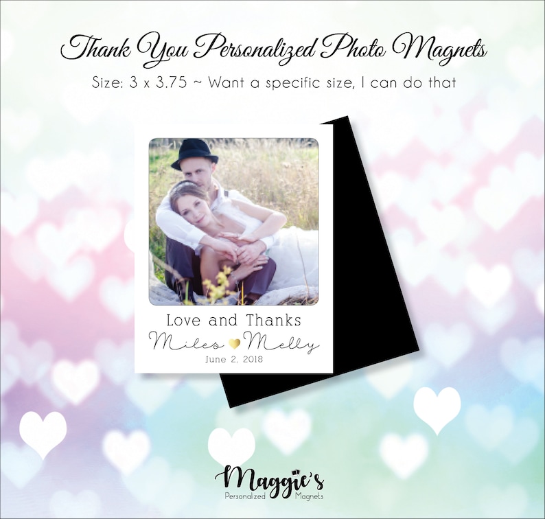 Thank You Photo Magnets Party Favors Wedding Favors Envelopes Included FREE Shipping on all Orders