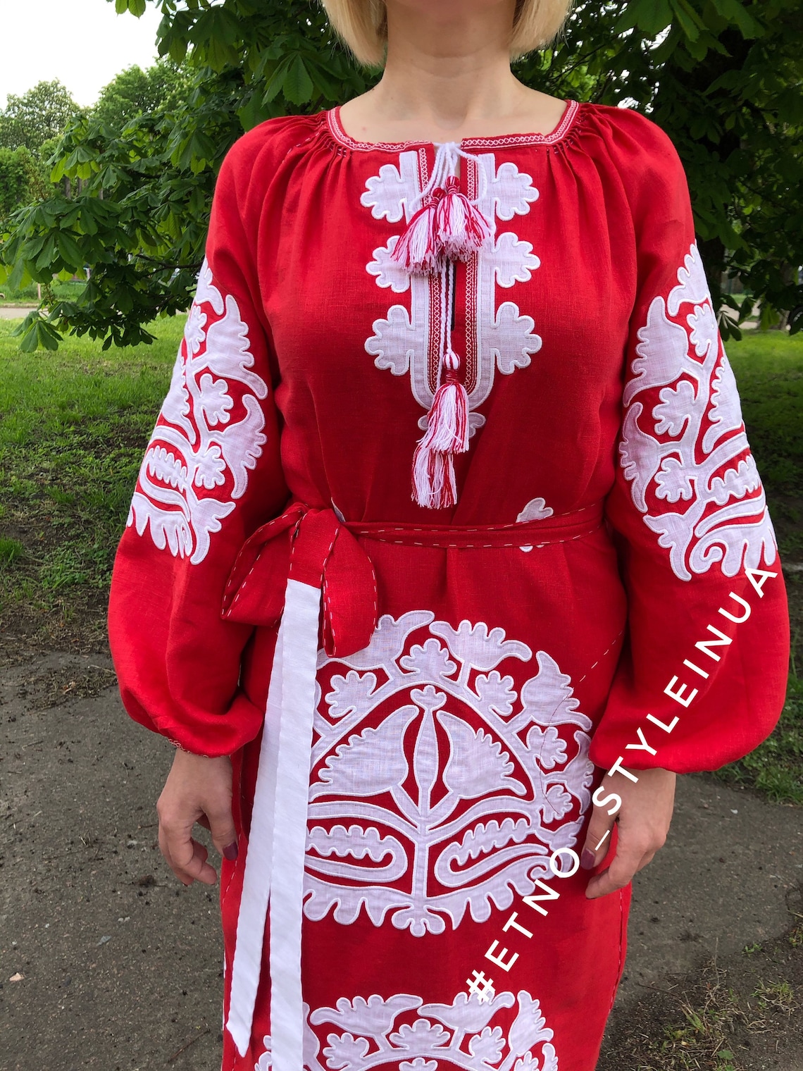 Ukrainian Embroidered Dress With Applique Plus Size Boho Etsy