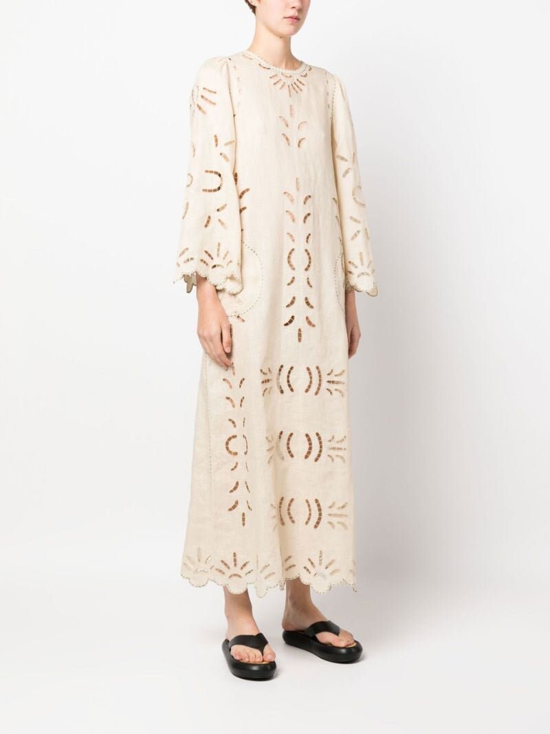 New! Free shipping! Lux MIDI Linen Embroidered Dress "Rishelie" Ukrainian Vyshyvanka Dress Mexican Dress Kaftan Abaya, Caftan  Boho style